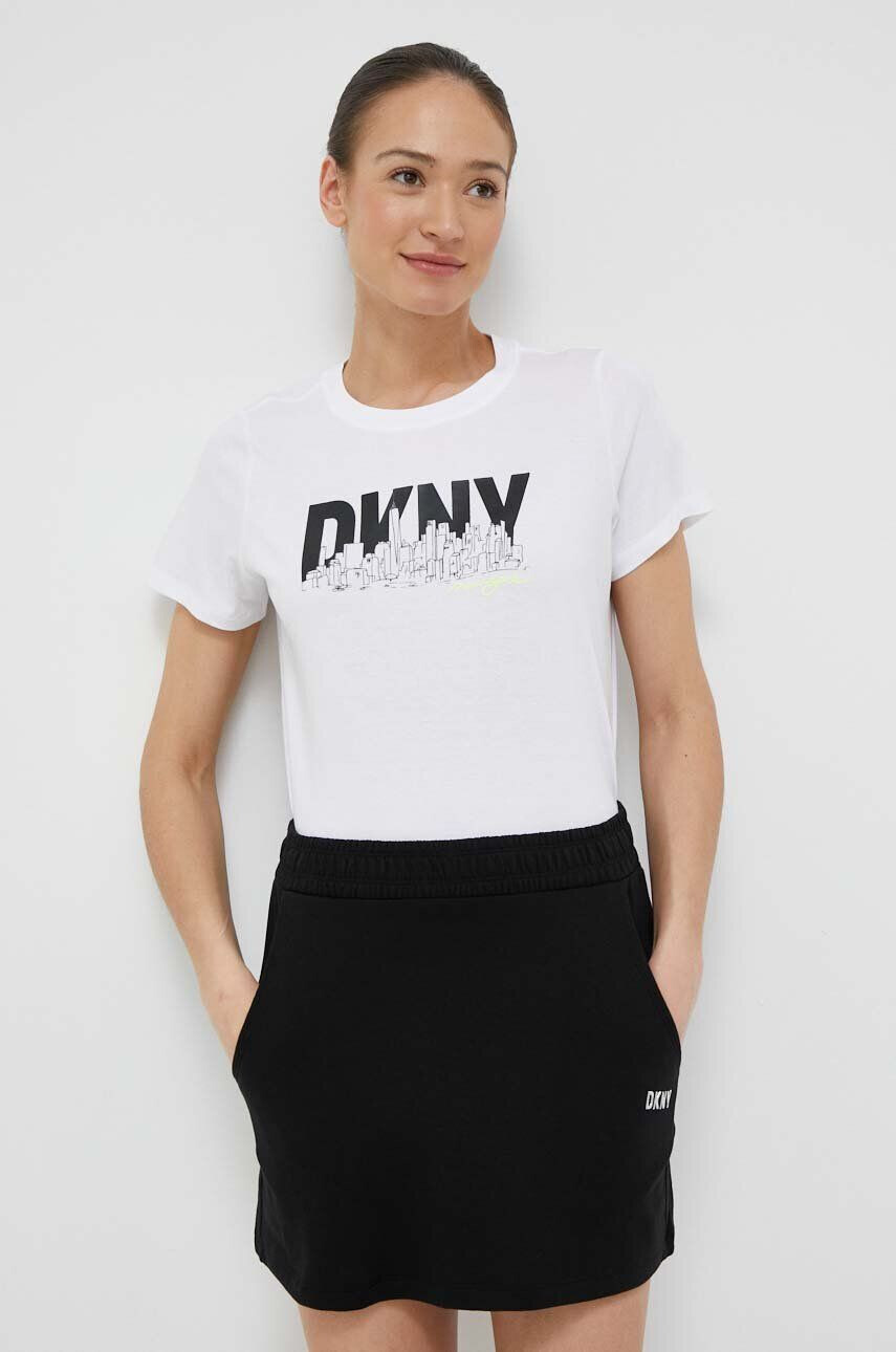 DKNY Памучна тениска в бяло - Pepit.bg