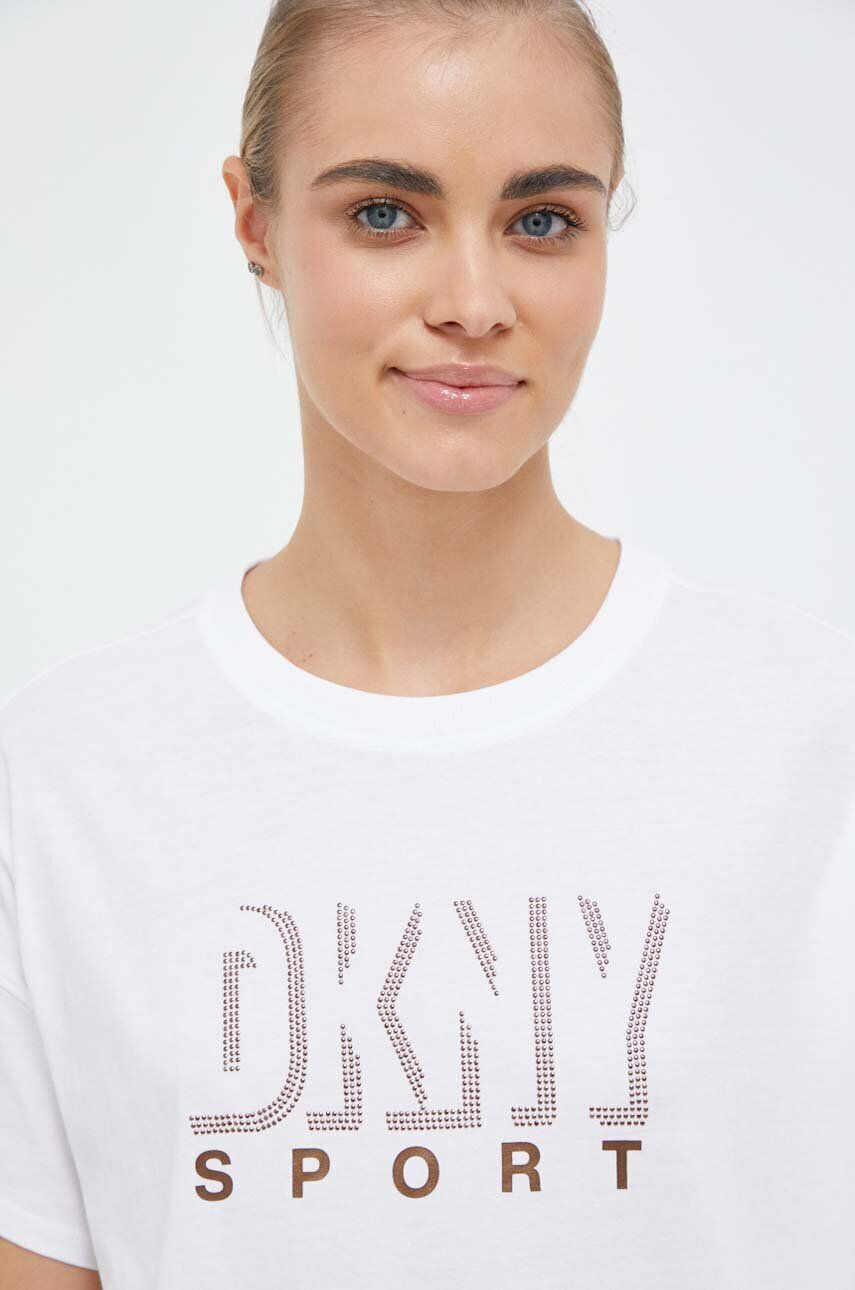 DKNY Памучна тениска в бяло - Pepit.bg