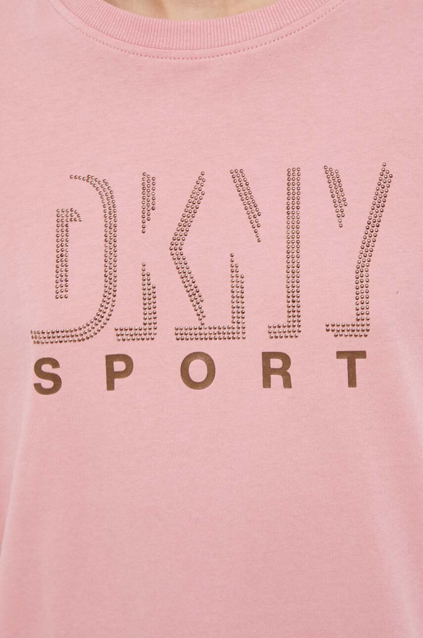 DKNY Памучна тениска в розово - Pepit.bg