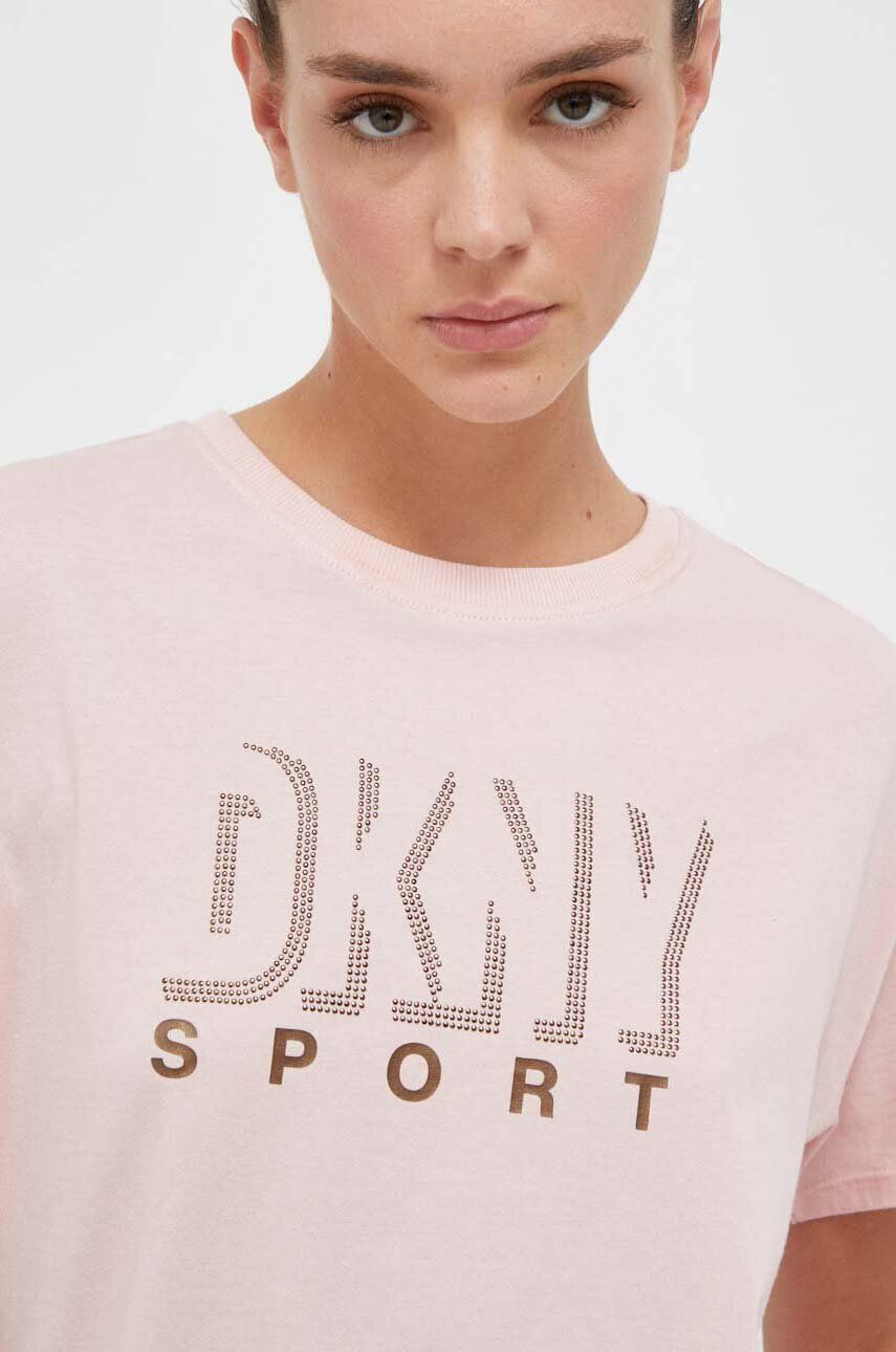 DKNY Памучна тениска в розово - Pepit.bg