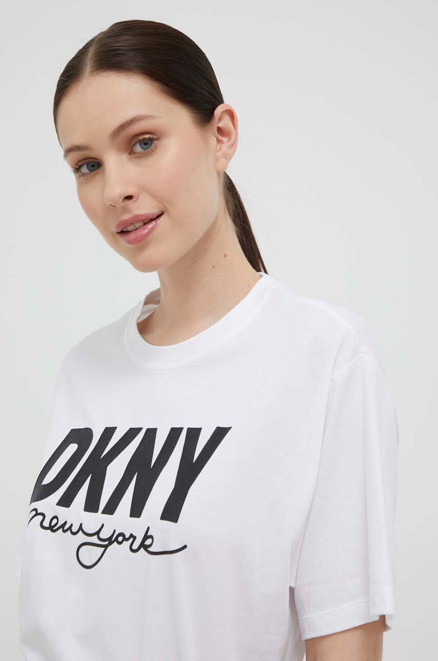 DKNY Памучна тениска в бяло - Pepit.bg