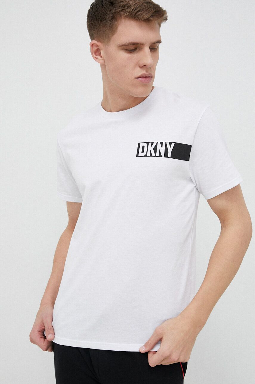 DKNY Памучно горнище на пижама с къси ръкави - Pepit.bg