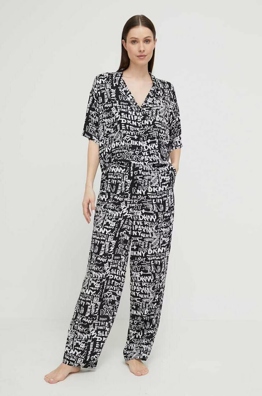 DKNY Пижама дамска в черно - Pepit.bg