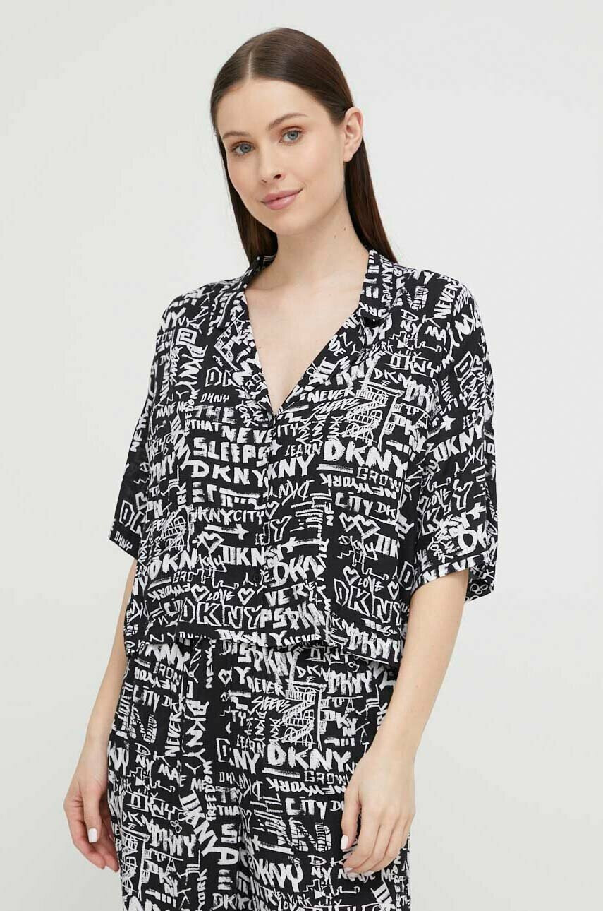 DKNY Пижама дамска в черно - Pepit.bg