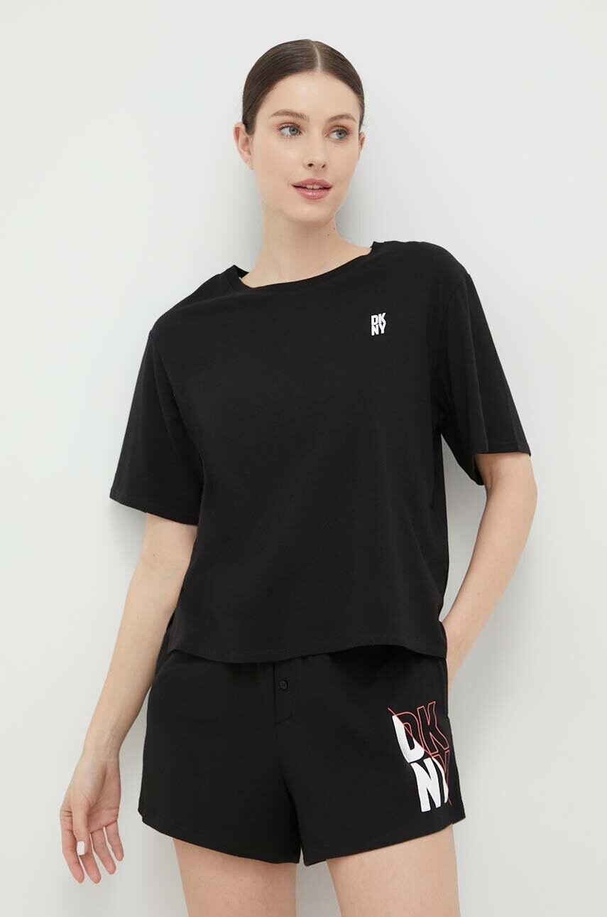 DKNY Пижама дамска в черно - Pepit.bg