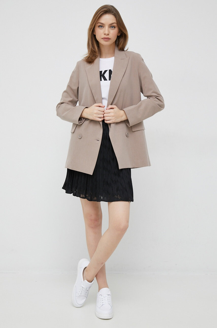 DKNY Пола в черно къс модел разкроен модел - Pepit.bg