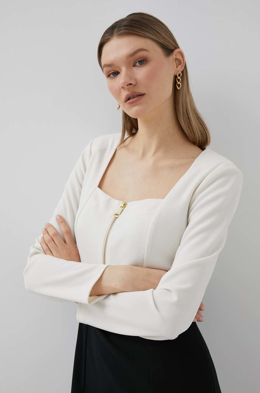 DKNY Рокля в бежово къс модел с кройка по тялото - Pepit.bg
