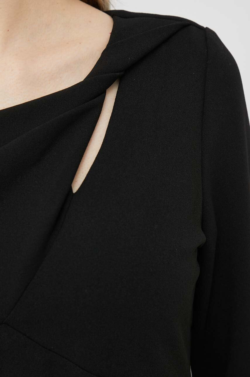 DKNY Рокля в черно среднодълъг модел разкроен модел - Pepit.bg