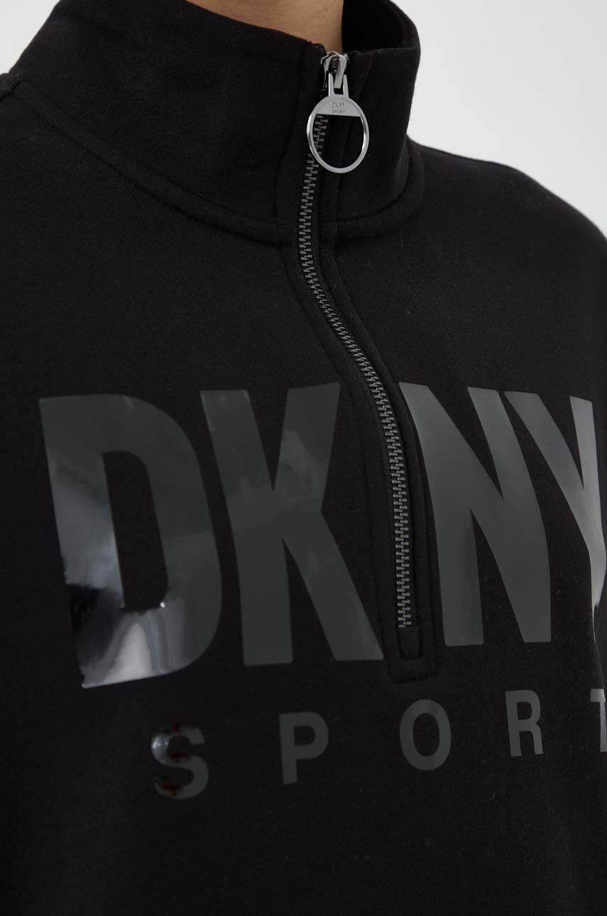 DKNY Рокля в черно къс модел с уголемена кройка - Pepit.bg