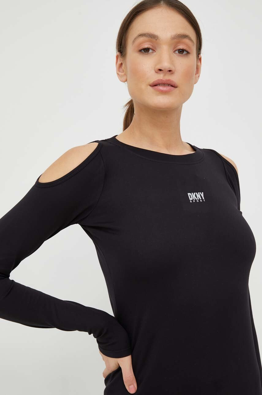 DKNY Рокля в розово среднодълъг модел разкроен модел - Pepit.bg