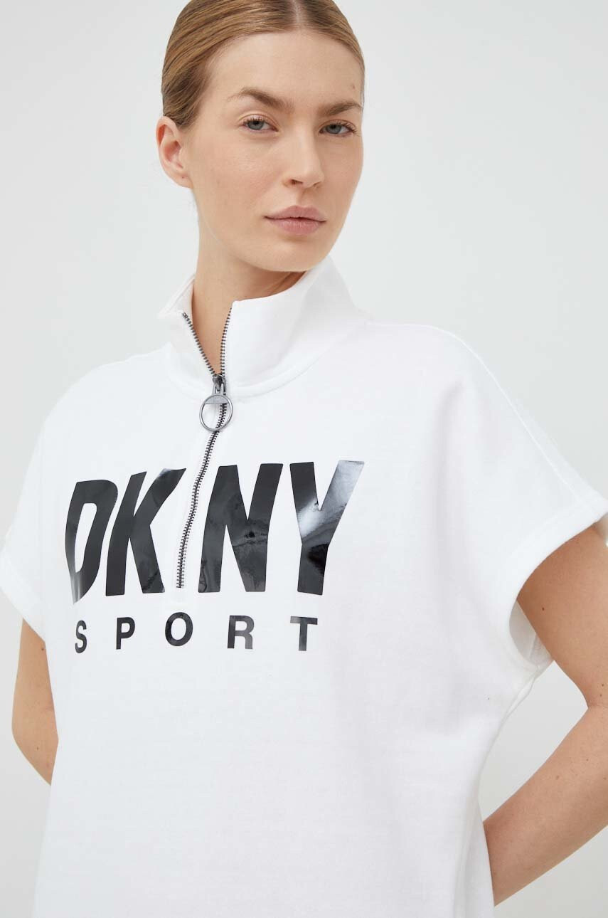 DKNY Рокля в бяло къс модел с уголемена кройка - Pepit.bg