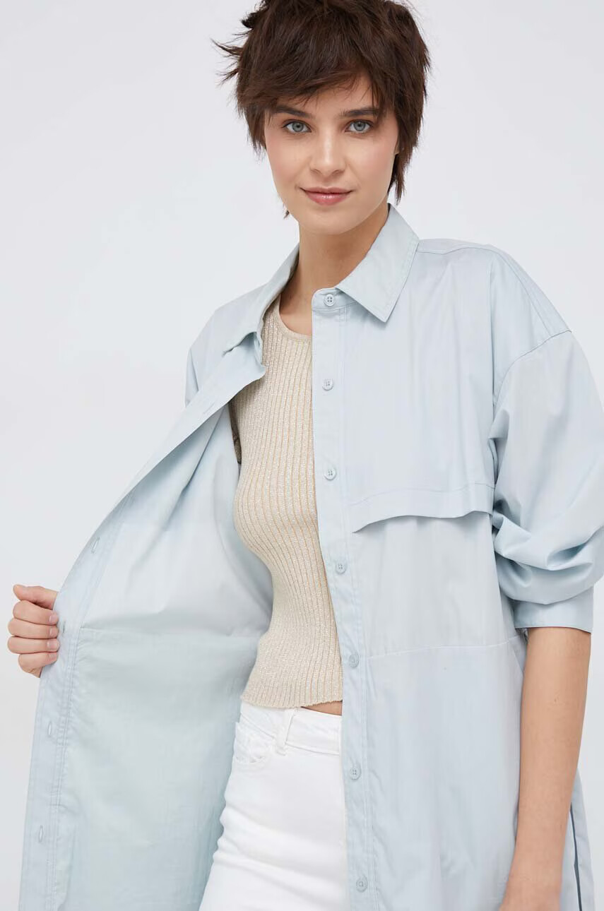 DKNY Рокля в тюркоазено къс модел разкроен модел - Pepit.bg