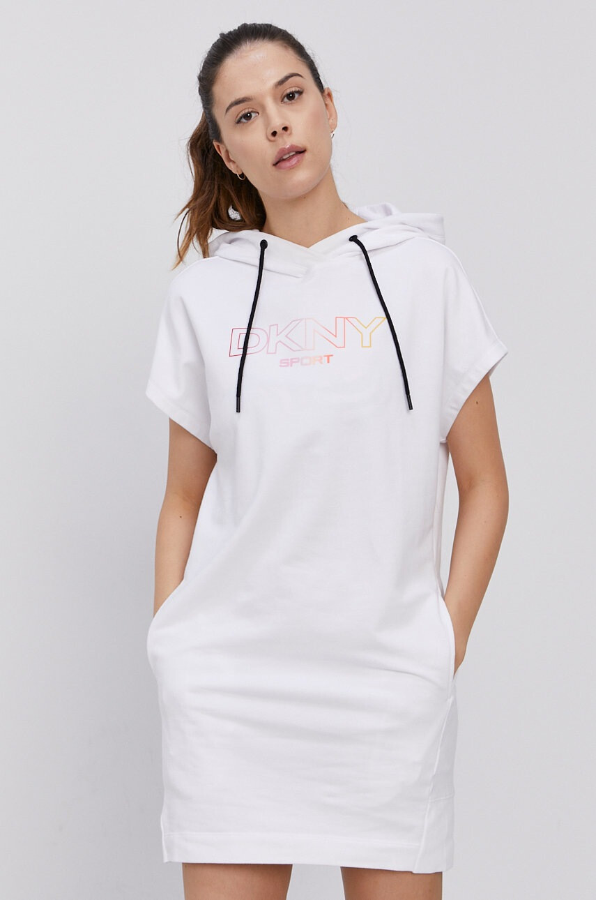 DKNY Рокля в бяло къс модел със стандартна кройка - Pepit.bg
