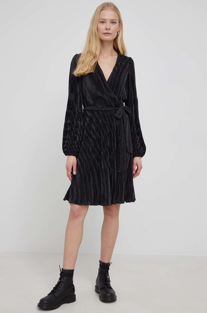 DKNY Рокля в черно къс модел разкроен модел - Pepit.bg