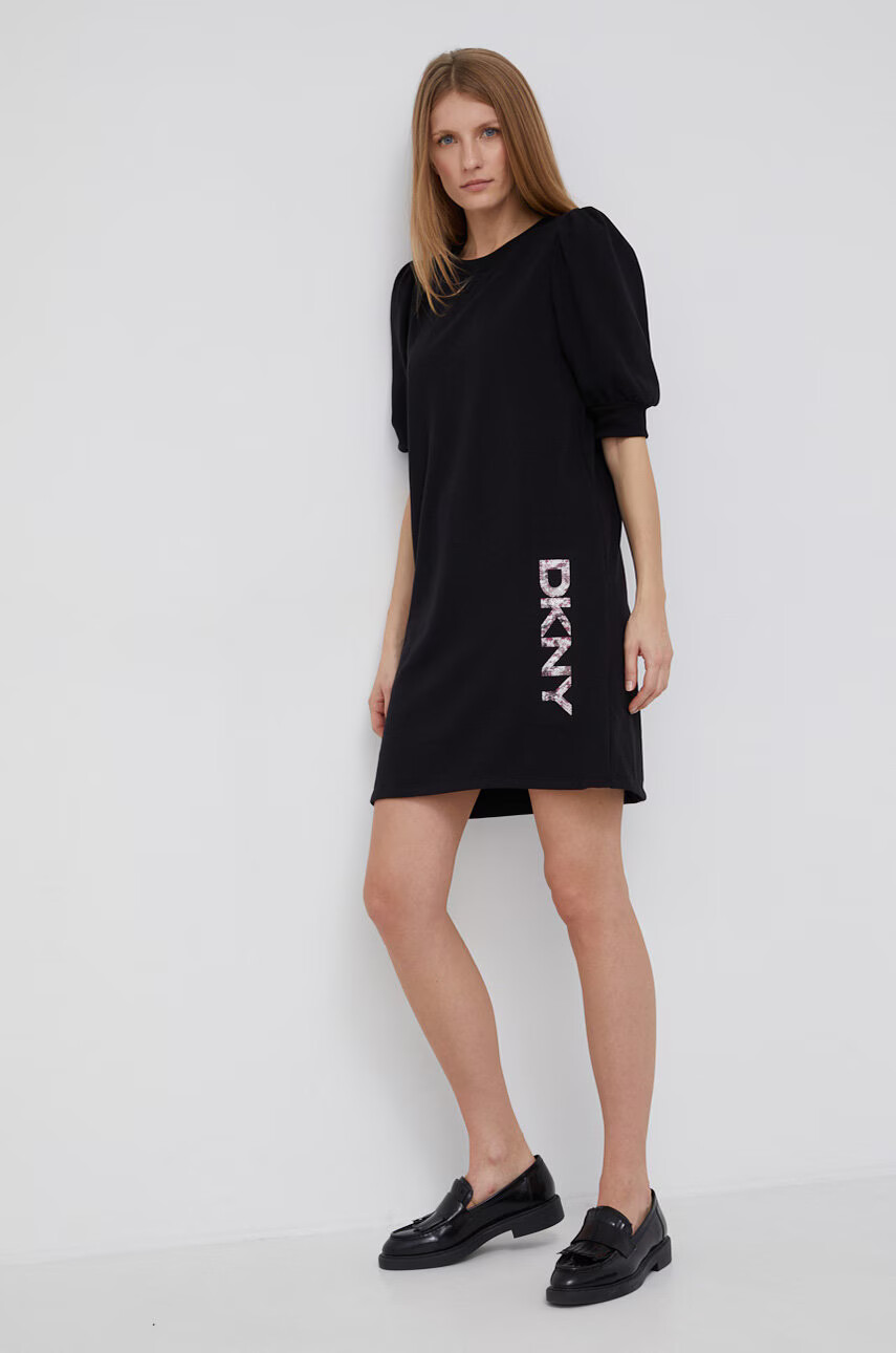 DKNY Рокля в черно къс модел със стандартна кройка - Pepit.bg