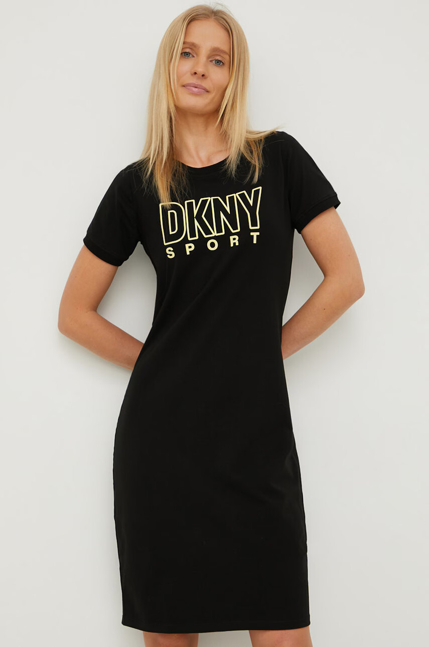 DKNY Рокля в черно къс модел със стандартна кройка - Pepit.bg