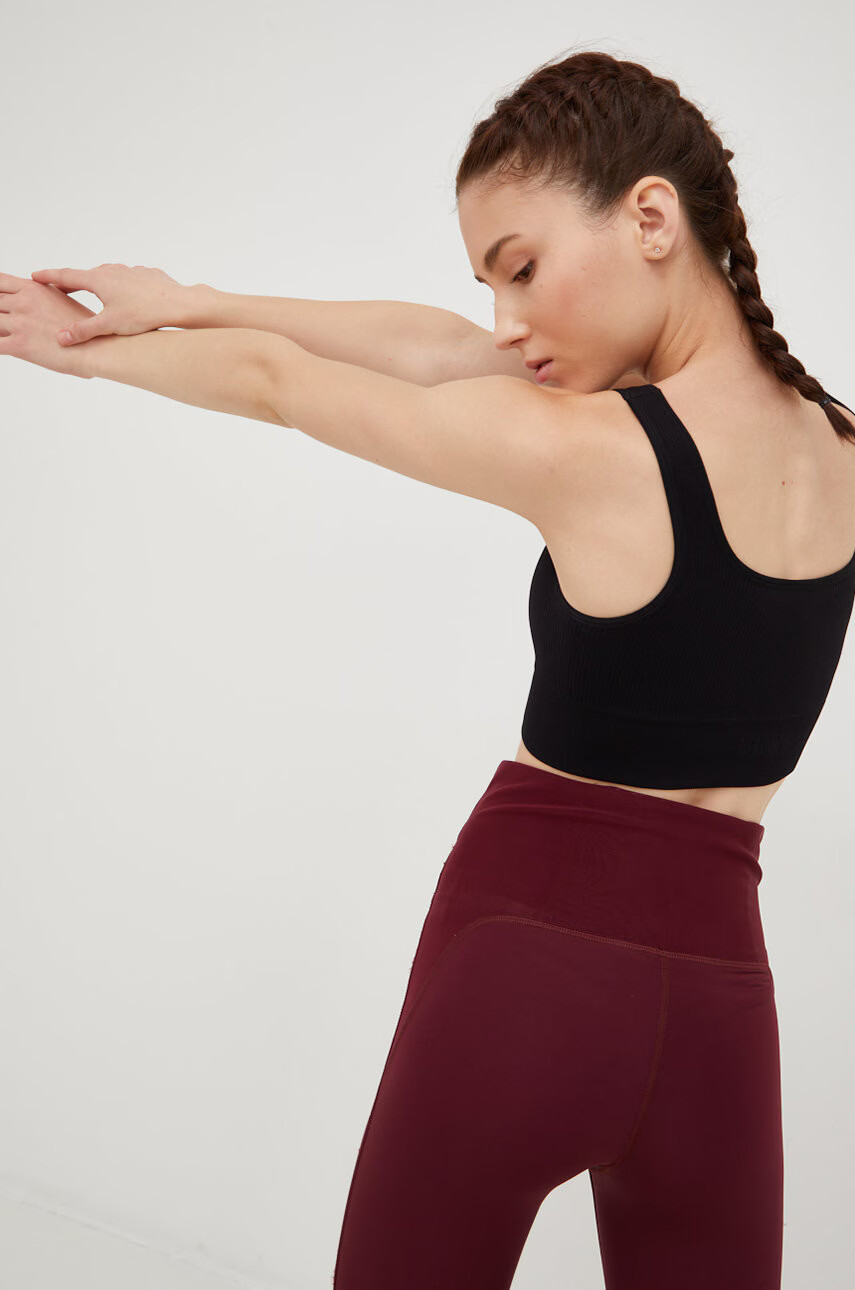 DKNY Спортен сутиен в черно с изчистен дизайн - Pepit.bg