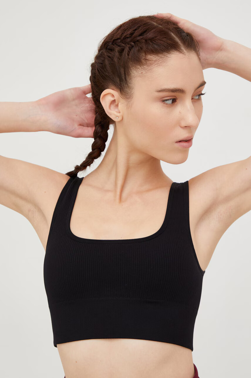 DKNY Спортен сутиен в черно с изчистен дизайн - Pepit.bg