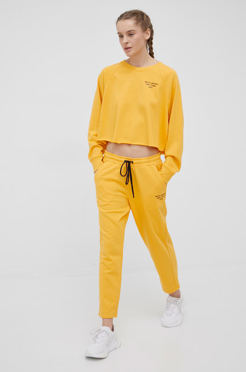 DKNY Суичър дамска в оранжево с принт - Pepit.bg