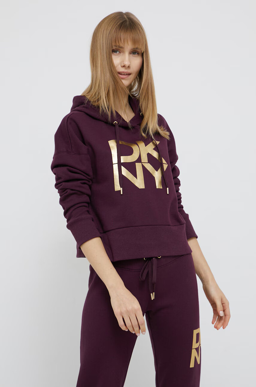DKNY Суичър дамска в черно с апликация - Pepit.bg