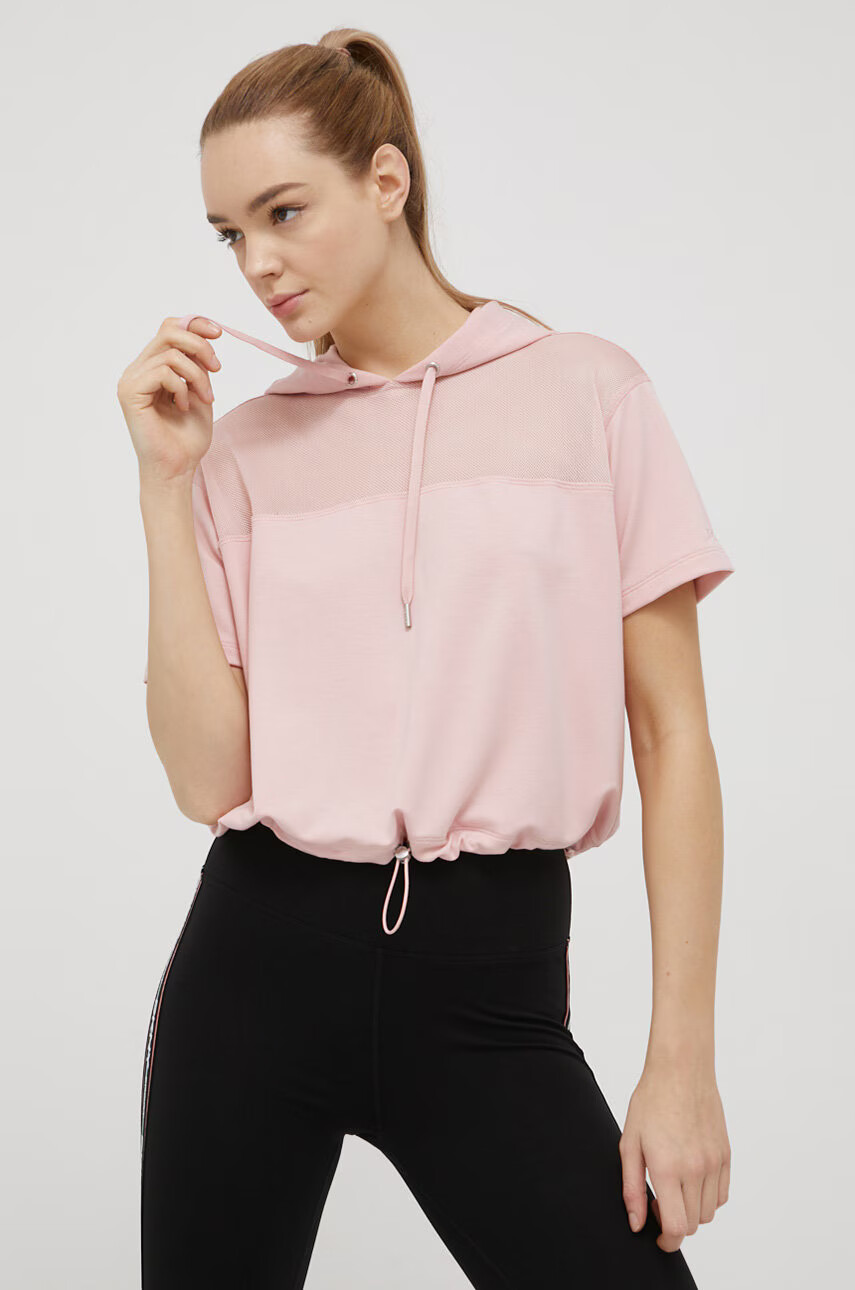 DKNY Суичър дамска в розово с изчистен дизайн - Pepit.bg