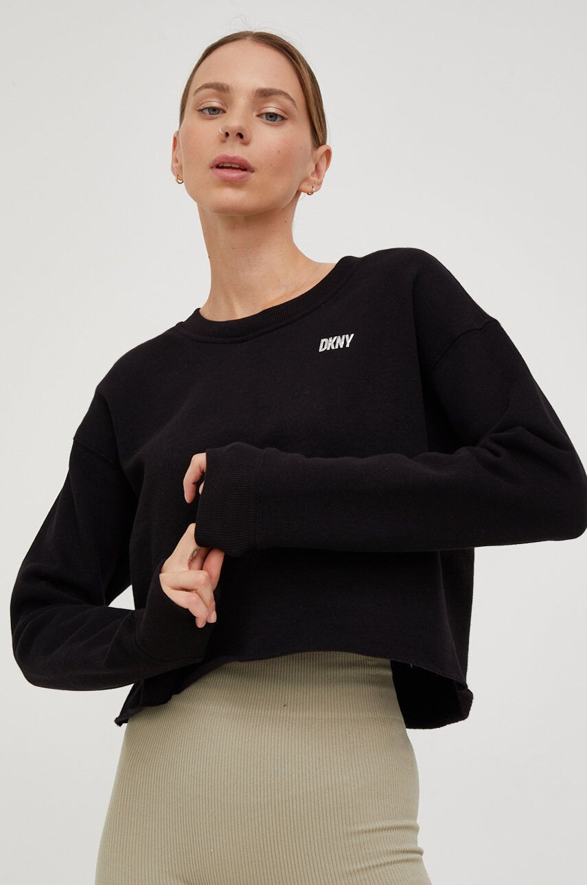 DKNY Суичър в черно с изчистен дизайн - Pepit.bg