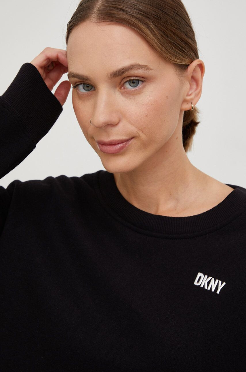 DKNY Суичър в черно с изчистен дизайн - Pepit.bg