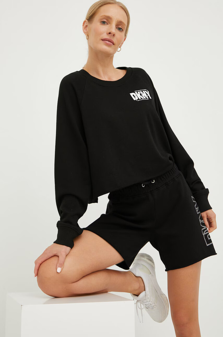 DKNY Суичър в черно с принт - Pepit.bg