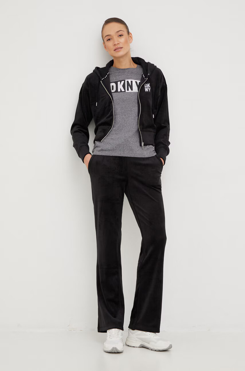DKNY Суичър в черно с качулка с апликация - Pepit.bg