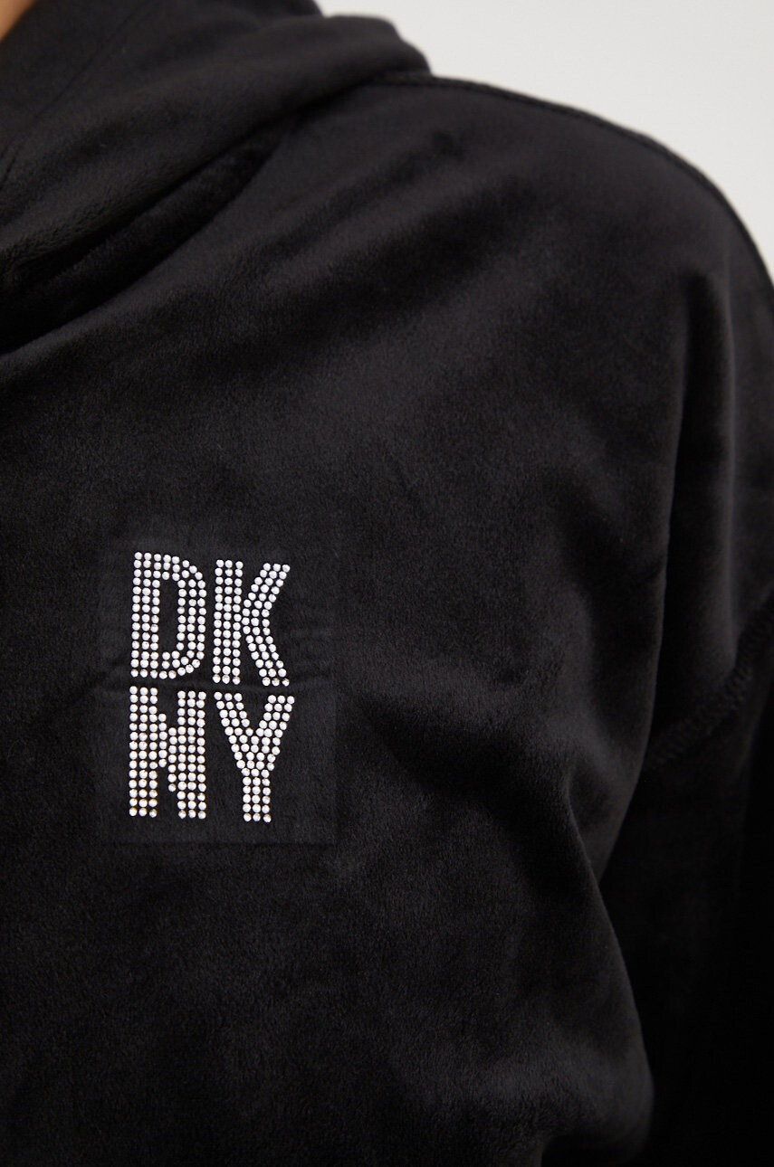 DKNY Суичър в черно с качулка с апликация - Pepit.bg
