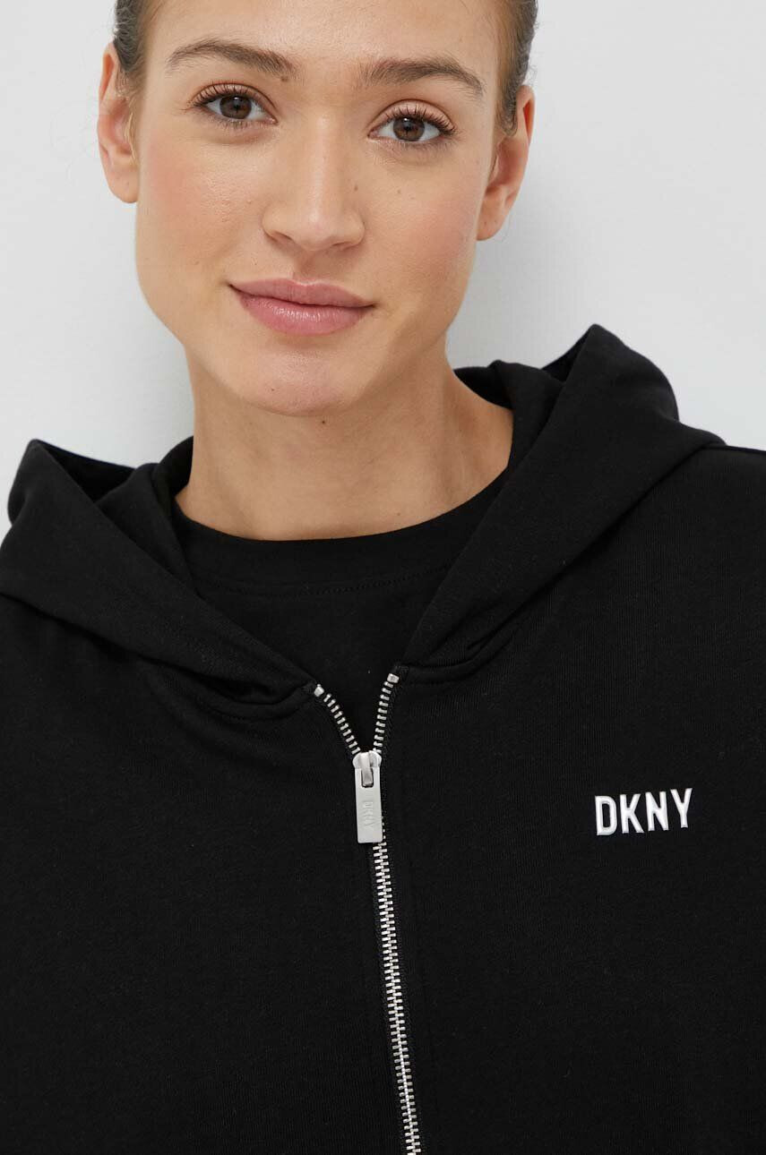 DKNY Суичър в черно с качулка с изчистен дизайн - Pepit.bg