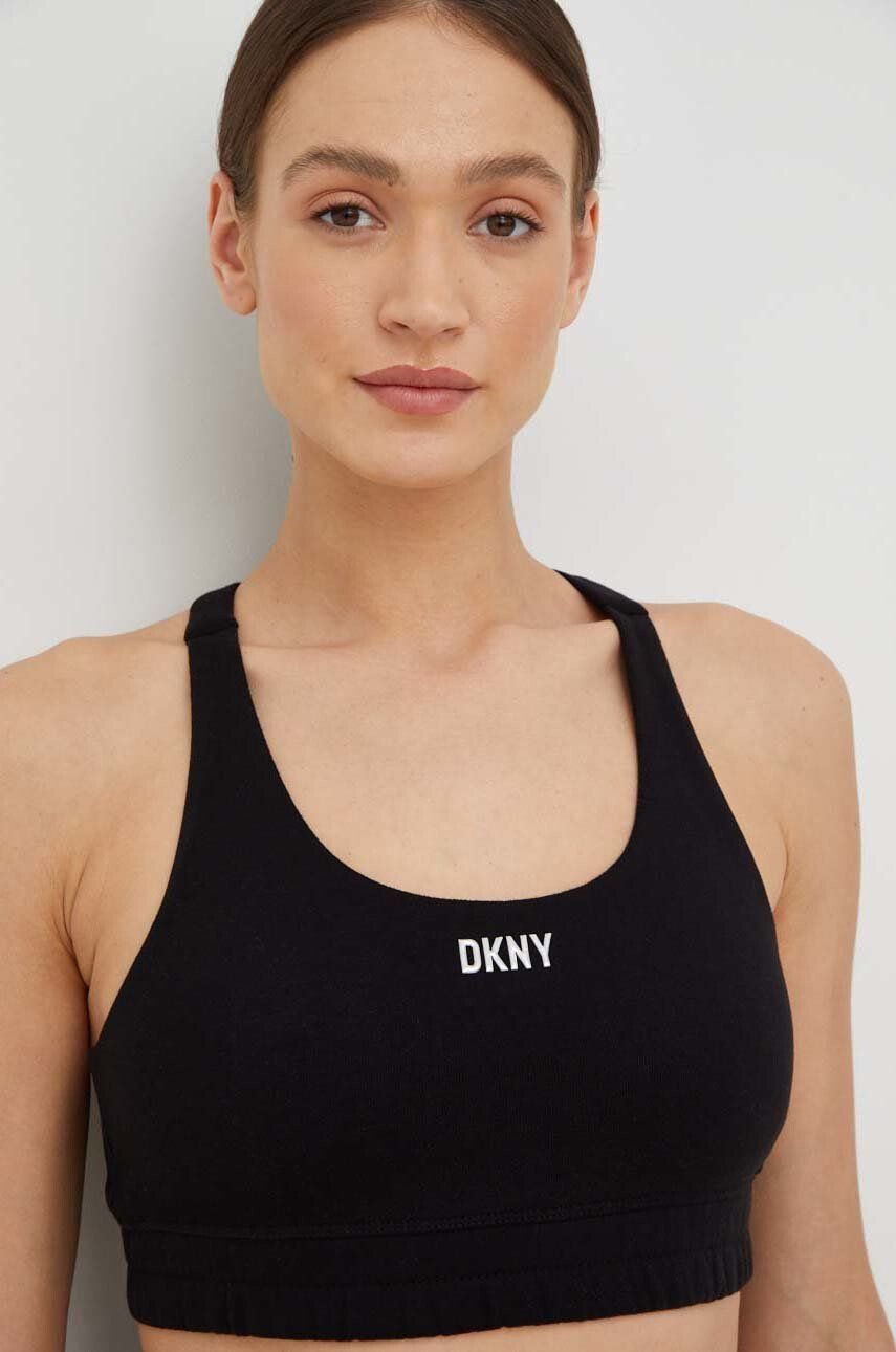 DKNY Сутиен в черно с изчистен дизайн - Pepit.bg