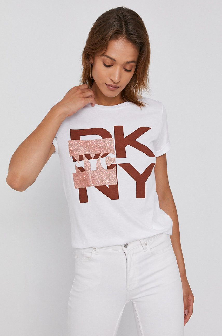 DKNY Тениска дамска в бяло - Pepit.bg