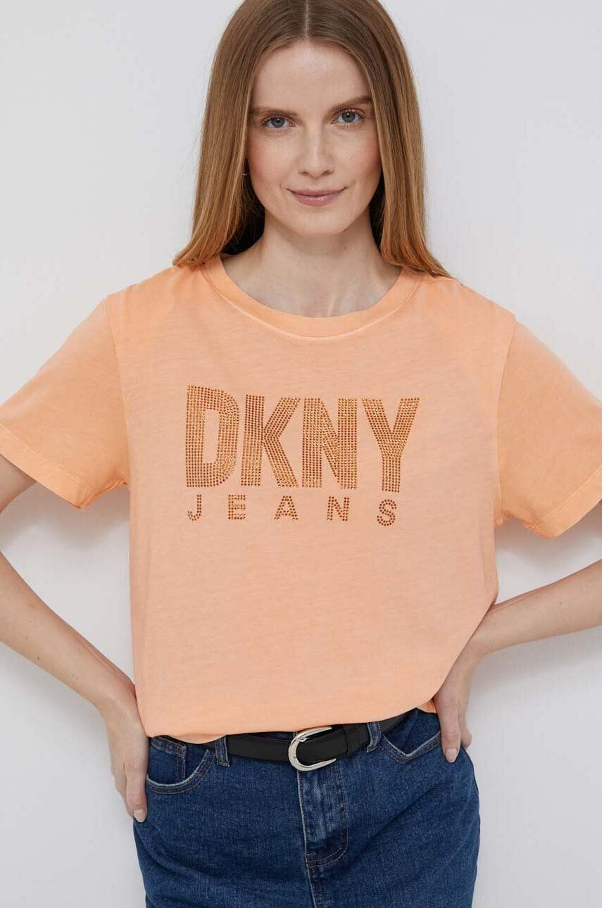 DKNY Тениска в оранжево - Pepit.bg