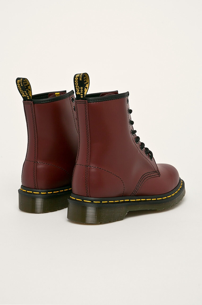 Dr. Martens Кожени кубинки 1460 в бордо с платформа - Pepit.bg