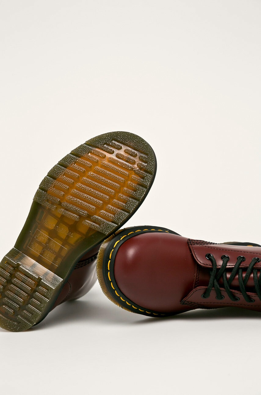 Dr. Martens Кожени кубинки 1460 в бордо с платформа - Pepit.bg