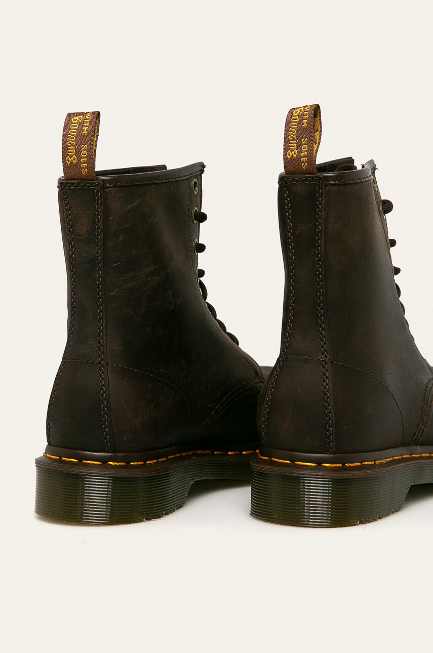 Dr. Martens Кожени кубинки 1460 в кафяво с равна подметка - Pepit.bg