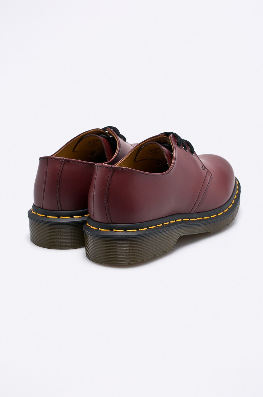 Dr. Martens Кожени половинки обувки в бордо с равна подметка - Pepit.bg