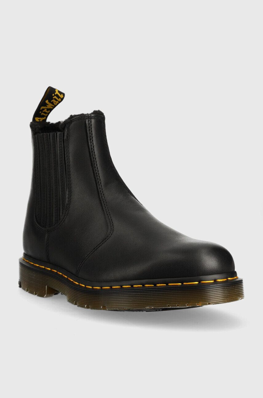 Dr. Martens Кожени боти челси 2976 в черно с равна подметка с изолация - Pepit.bg