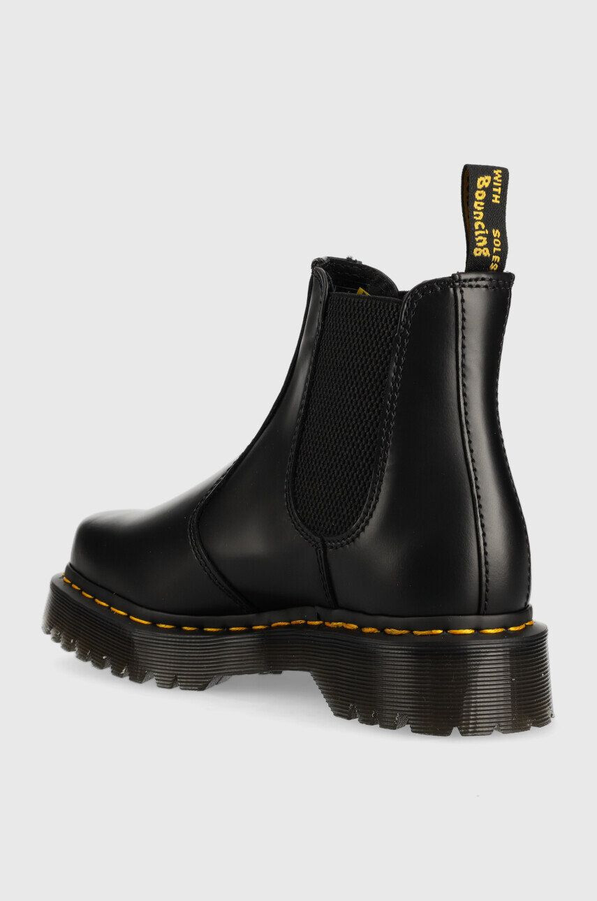 Dr. Martens Кожени боти челси 2976 Bex Squared в черно с равна подметка - Pepit.bg