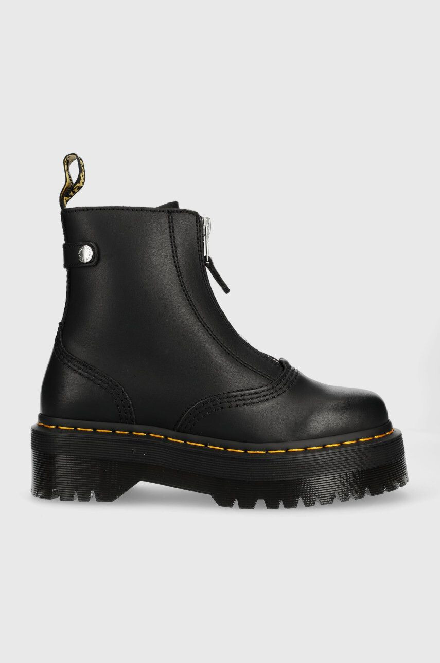 Dr. Martens Кожени боти Jetta в черно с платформа - Pepit.bg