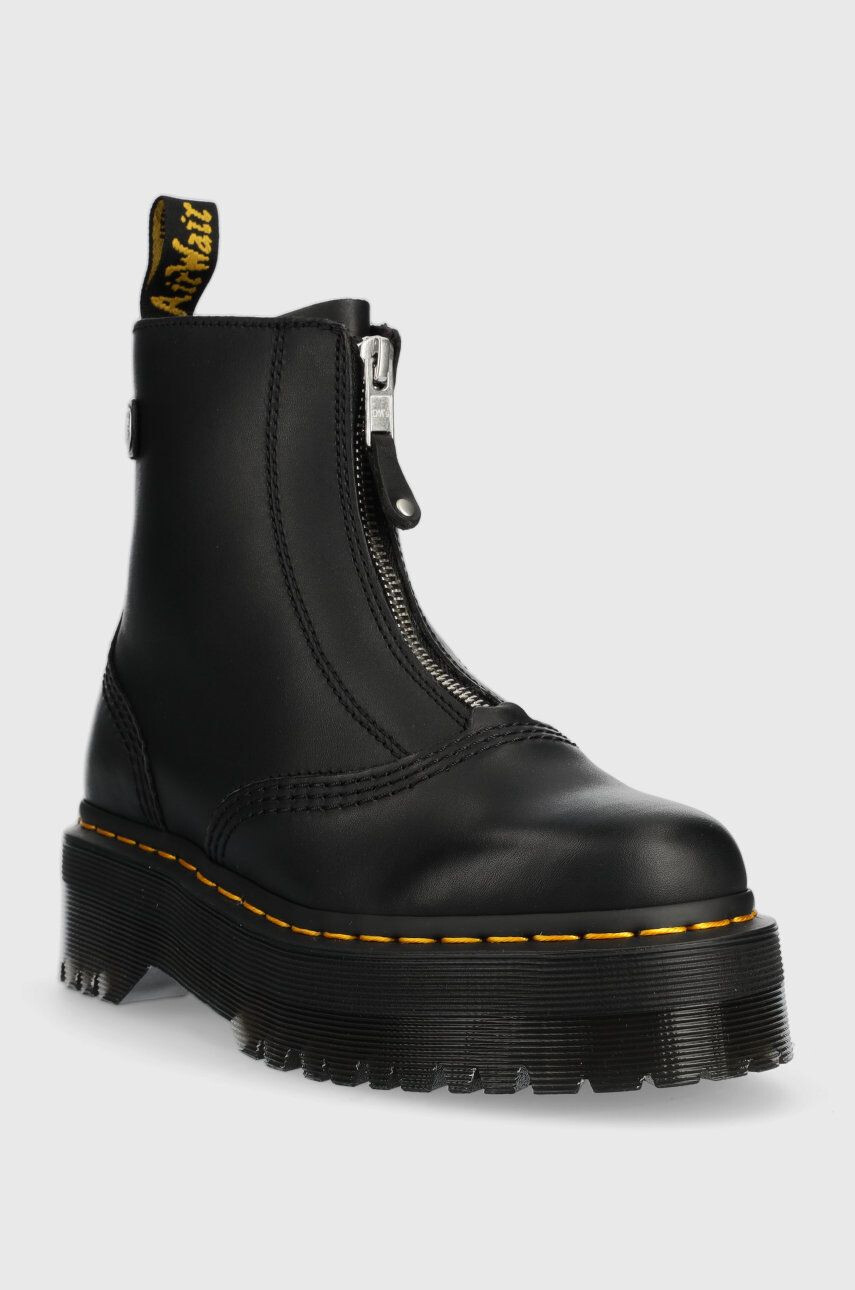 Dr. Martens Кожени боти Jetta в черно с платформа - Pepit.bg