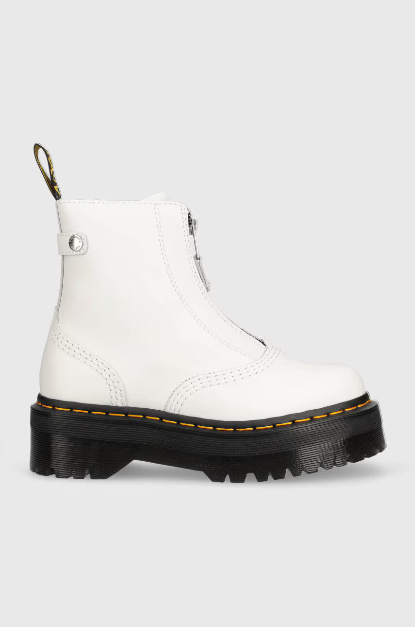 Dr. Martens Кожени боти Jetta в бяло с платформа - Pepit.bg
