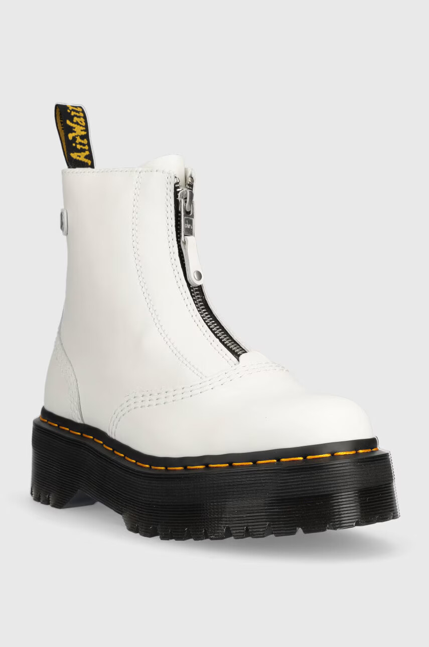 Dr. Martens Кожени боти Jetta в бяло с платформа - Pepit.bg