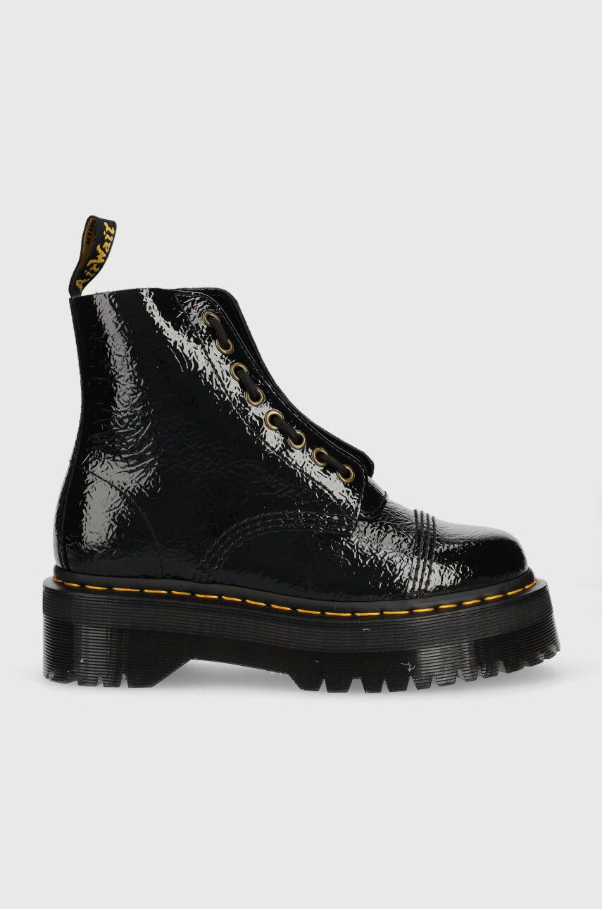 Dr. Martens Кожени боти Sinclair в черно с платформа - Pepit.bg