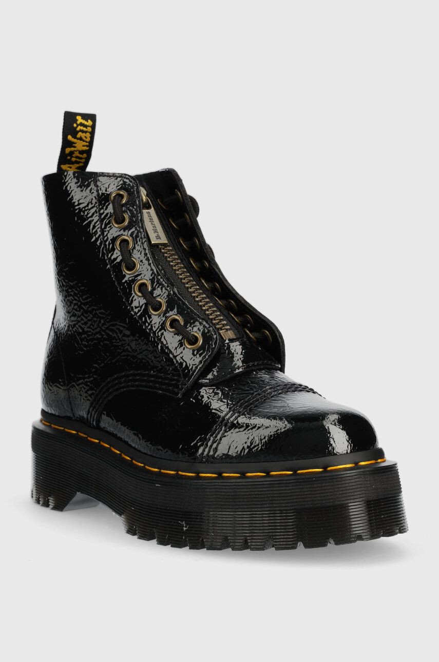 Dr. Martens Кожени боти Sinclair в черно с платформа - Pepit.bg