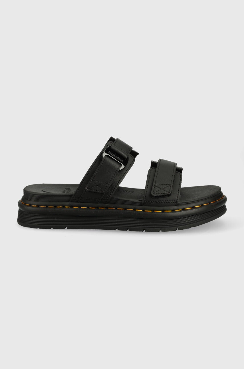 Dr. Martens Кожени чехли в черно - Pepit.bg