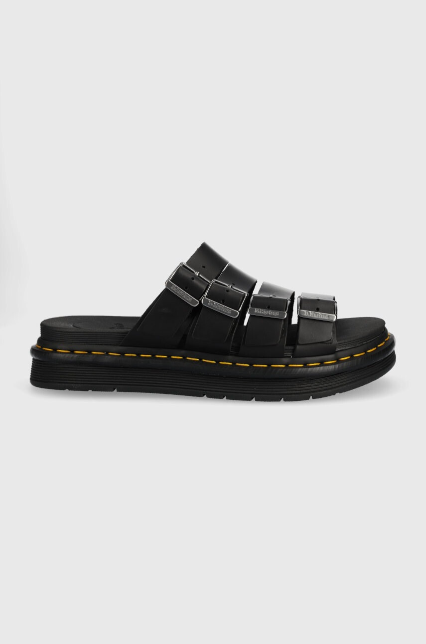 Dr. Martens Кожени чехли в черно - Pepit.bg