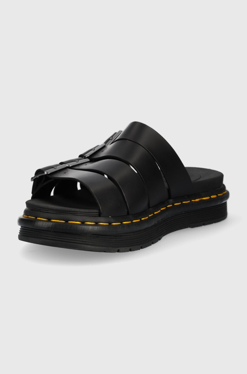 Dr. Martens Кожени чехли в черно - Pepit.bg