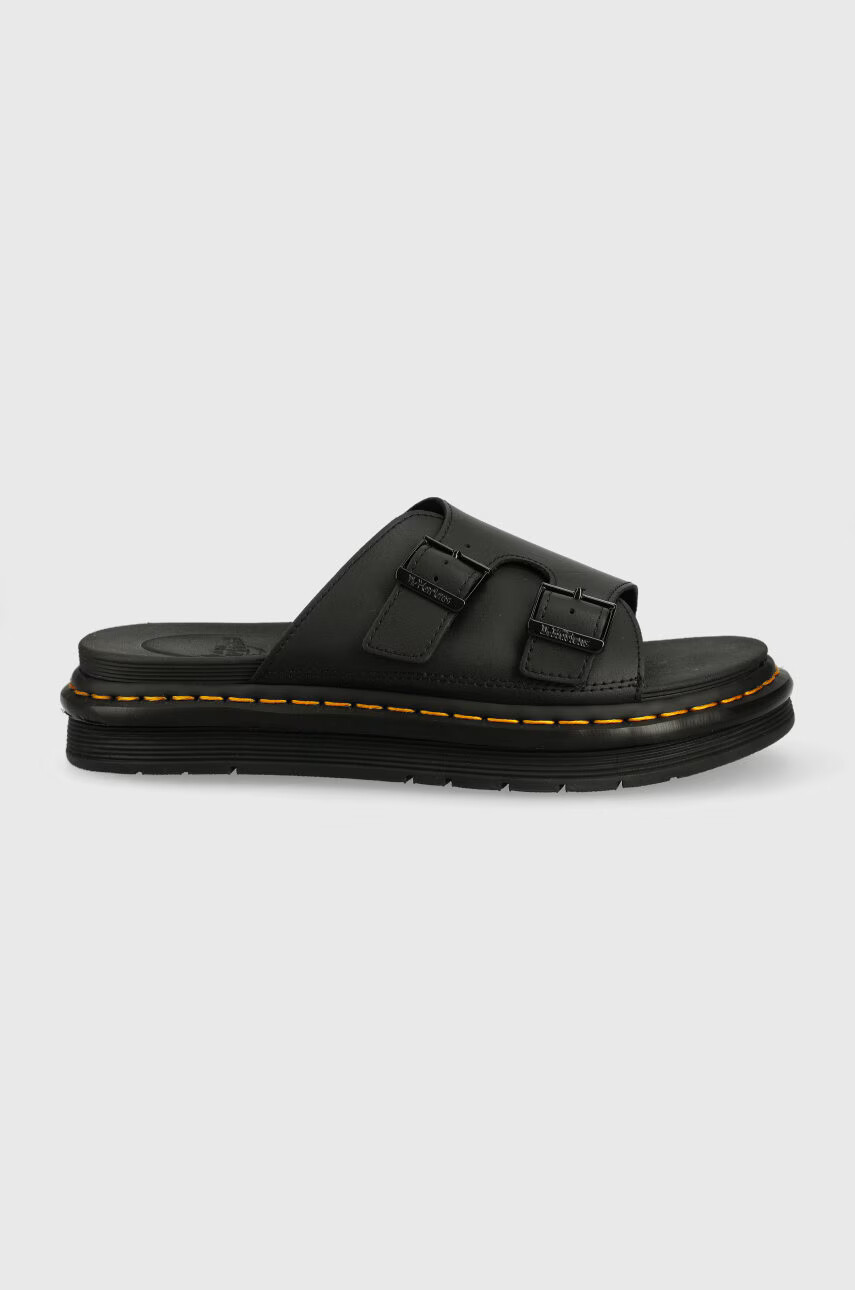 Dr. Martens Кожени чехли в черно - Pepit.bg